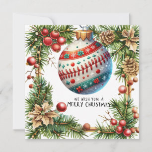 Baseball Christmas Holiday Card