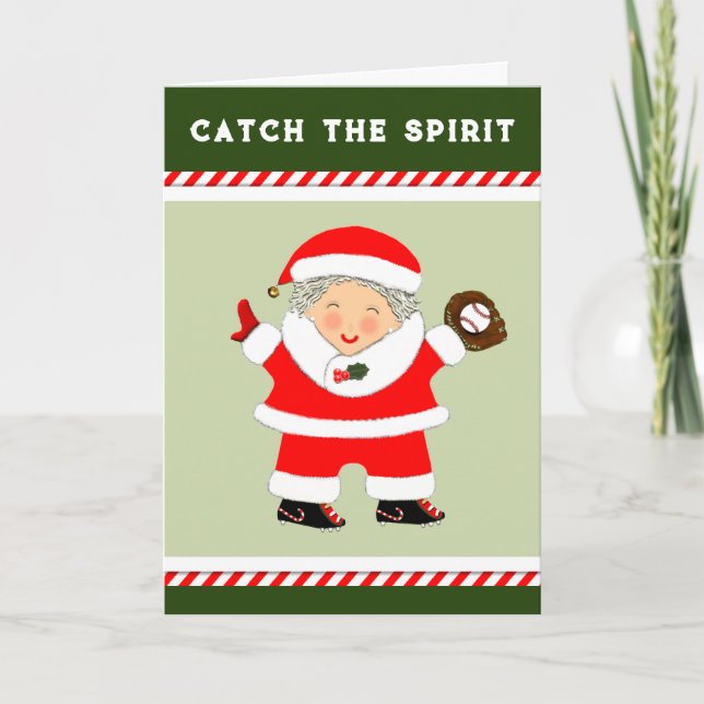 Baseball Christmas Holiday Card (Front)