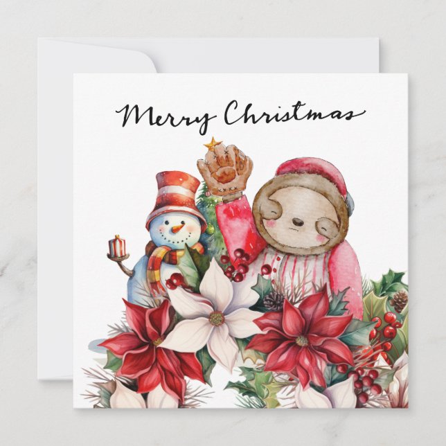 Baseball Christmas  Holiday Card (Front)