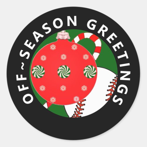 Baseball Christmas Holiday Gift Stickers
