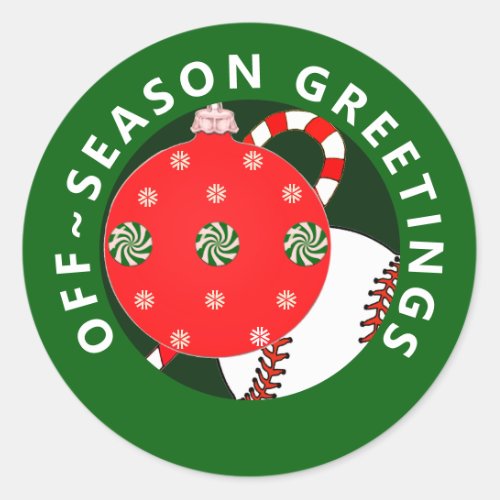 Baseball Christmas Holiday Gift Stickers