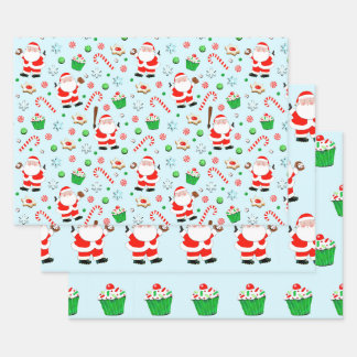 Baseball Christmas Holiday Gifts Wrapping Paper Sheets