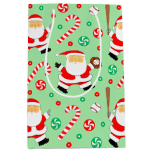 Baseball Christmas Holiday Medium Gift Bag