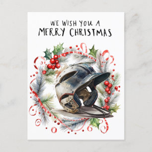 Baseball Christmas  Holiday Postcard