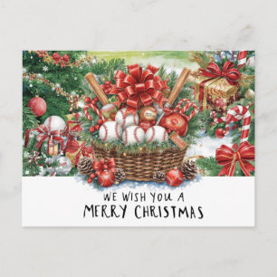 Baseball Christmas Holiday Postcard