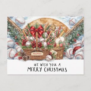 Baseball Christmas  Holiday Postcard
