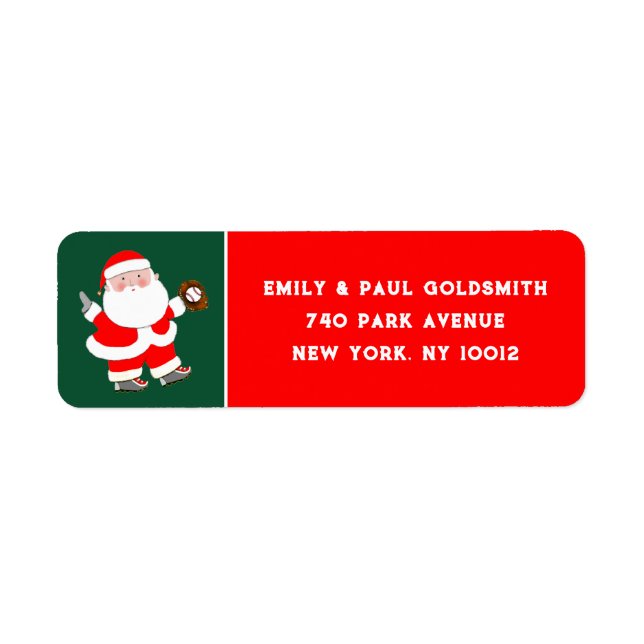 Baseball Christmas Label (Front)