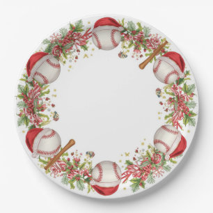 Baseball Christmas  Paper Plates