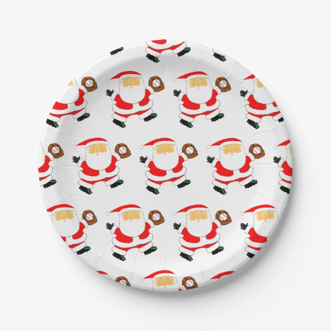 Baseball Christmas Paper Plates (Front)