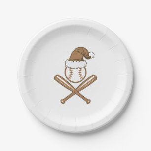 Baseball Christmas Paper Plates