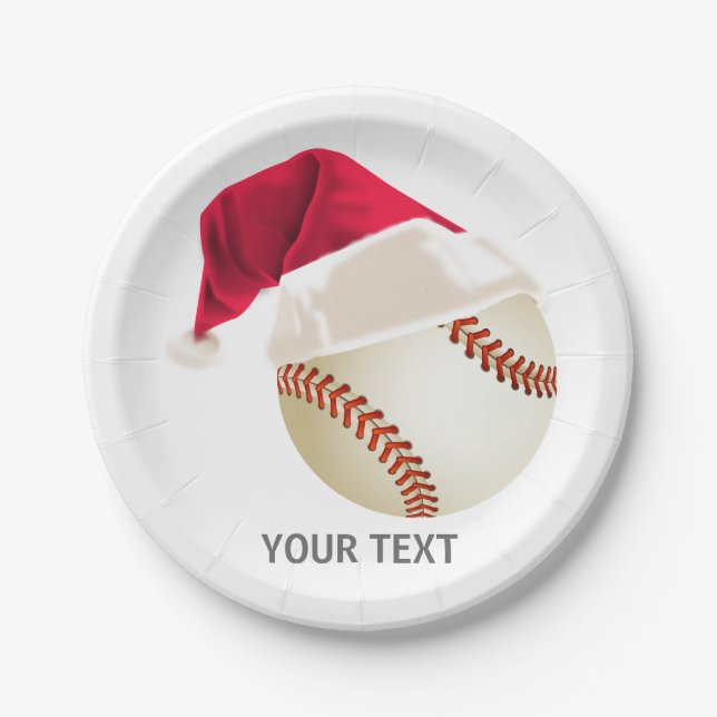 baseball christmas paper plates (Front)