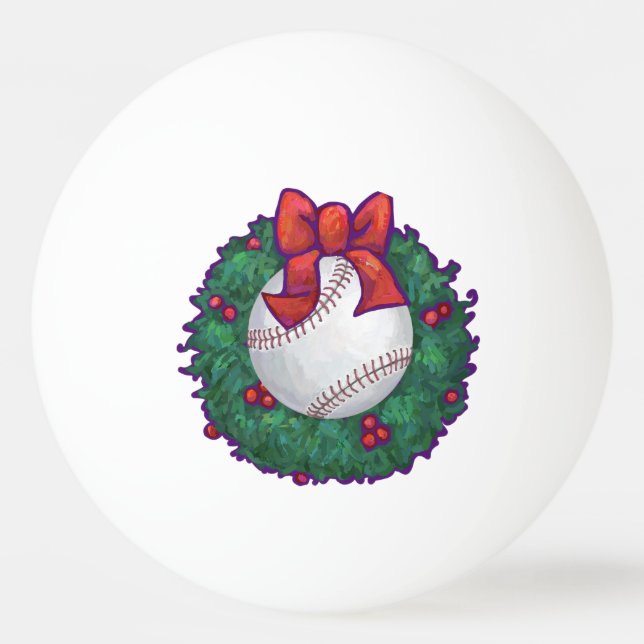 Baseball Christmas Ping-Pong Ball (Back)