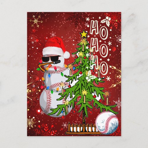 Baseball Christmas  Postcard