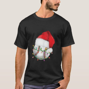 Baseball Christmas Santa Hat Funny Baseball Xmas H T-Shirt