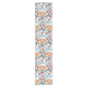 Baseball Christmas themed for player Short Table Runner