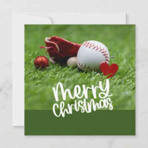 Baseball Christmas themed Holiday Card