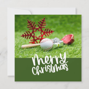 Baseball Christmas themed Holiday Card