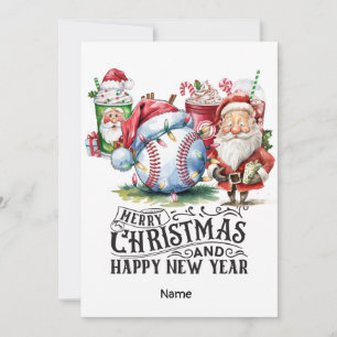 Baseball Christmas themed Holiday Card