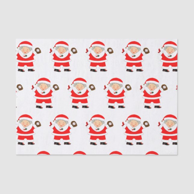 Baseball Christmas Tissue Paper (Front)