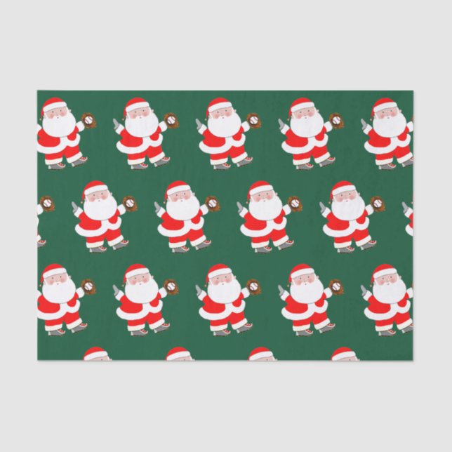 Baseball Christmas Tissue Paper (Front)