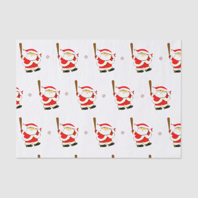 Baseball Christmas Tissue Paper (Front)
