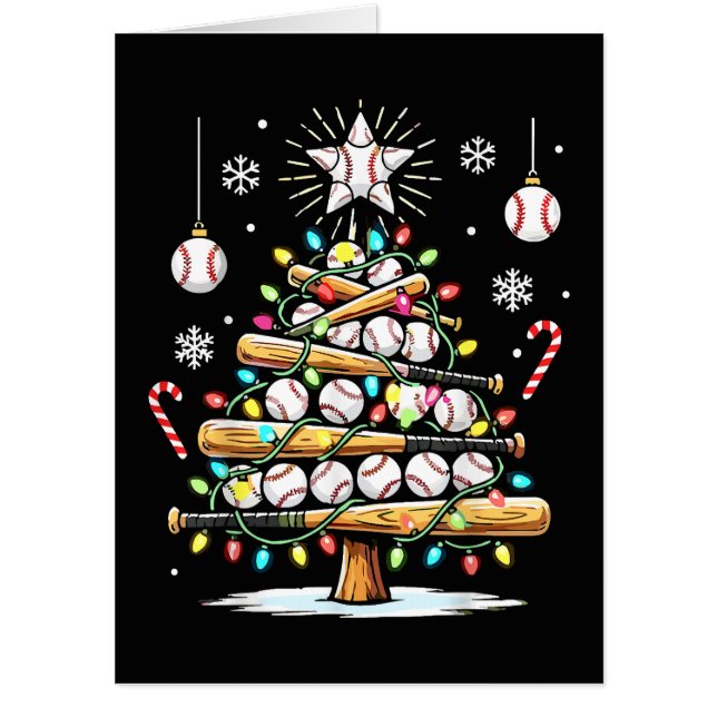 Baseball Christmas Tree Card (Front)