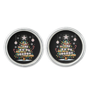 Baseball Christmas Tree Cufflinks