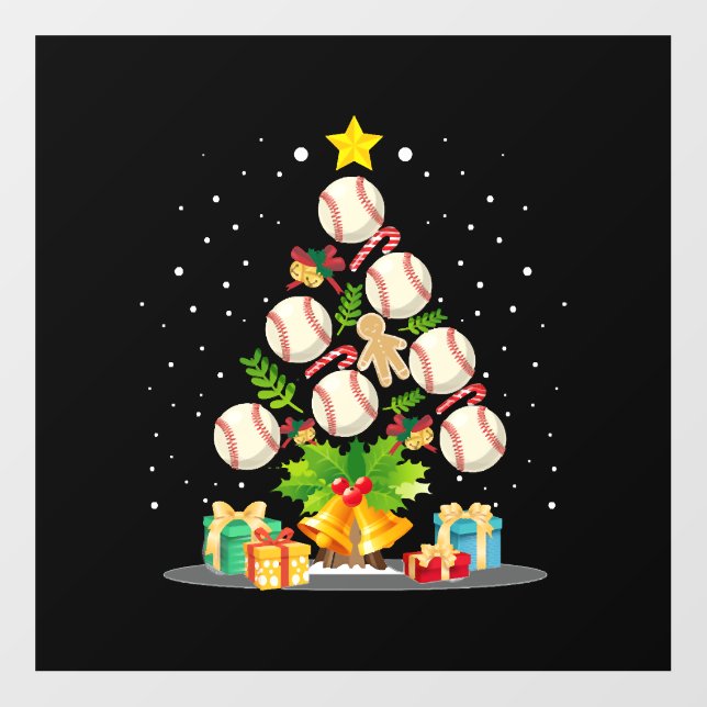 baseball christmas tree floor decals (Front)