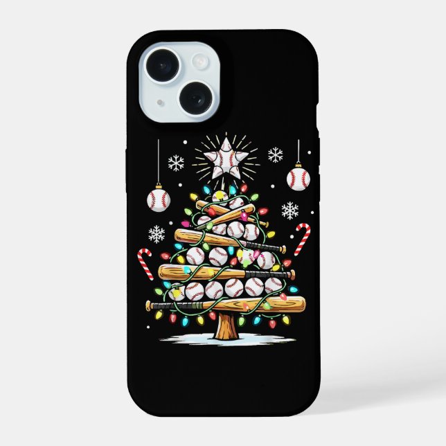 Baseball Christmas Tree Iphone Case (Back)