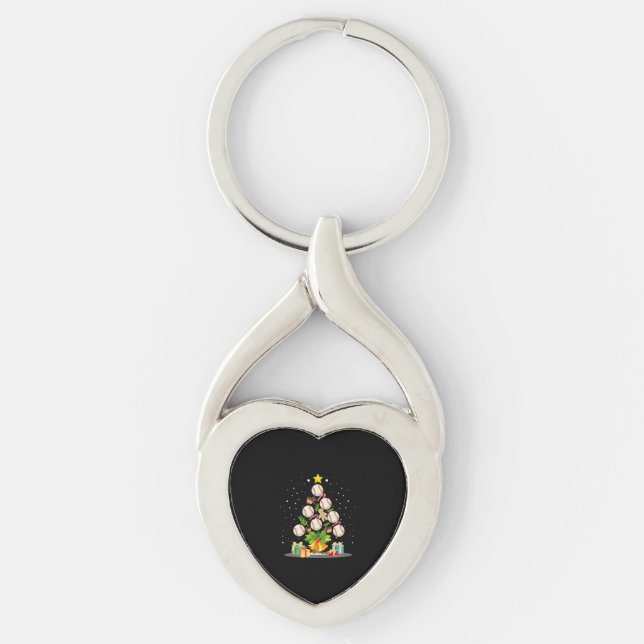 baseball christmas tree keychain (Front)