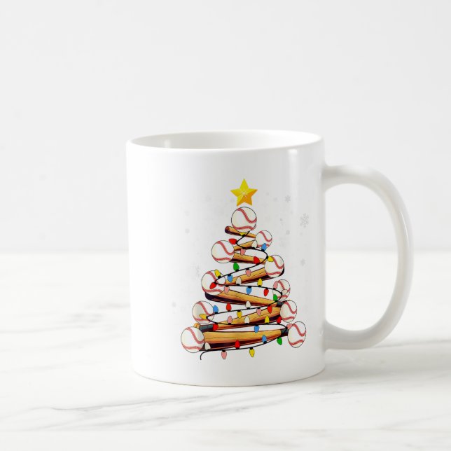 Baseball Christmas Tree Light Xmas Baseball Boys K Coffee Mug (Right)