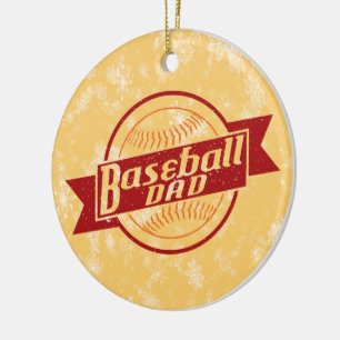 Baseball Christmas Tree Ornament, Baseball Dad Ceramic Ornament