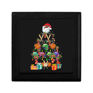 Baseball Christmas Tree Santa Hat Sport Lover Gift Box