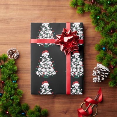 Baseball Christmas Tree Santa Sports Wrapping Paper