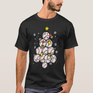 Baseball Christmas Tree Xmas Sports Player Men Wom T-Shirt