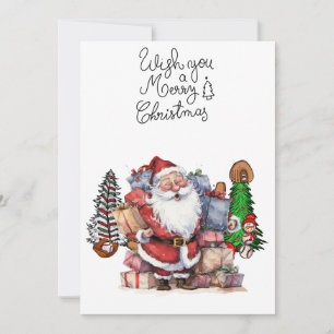 Baseball Christmas with gifts and ball Holiday Card