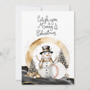 Baseball Christmas with gifts and ball Holiday Card