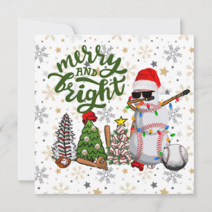 Baseball Christmas with gifts and ball    Holiday  Card