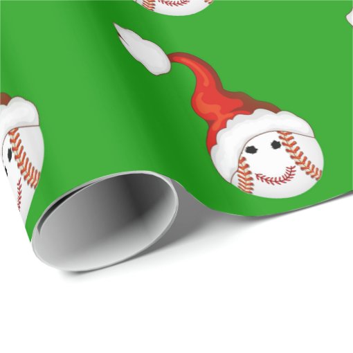 Baseball Christmas Wrapping Paper 