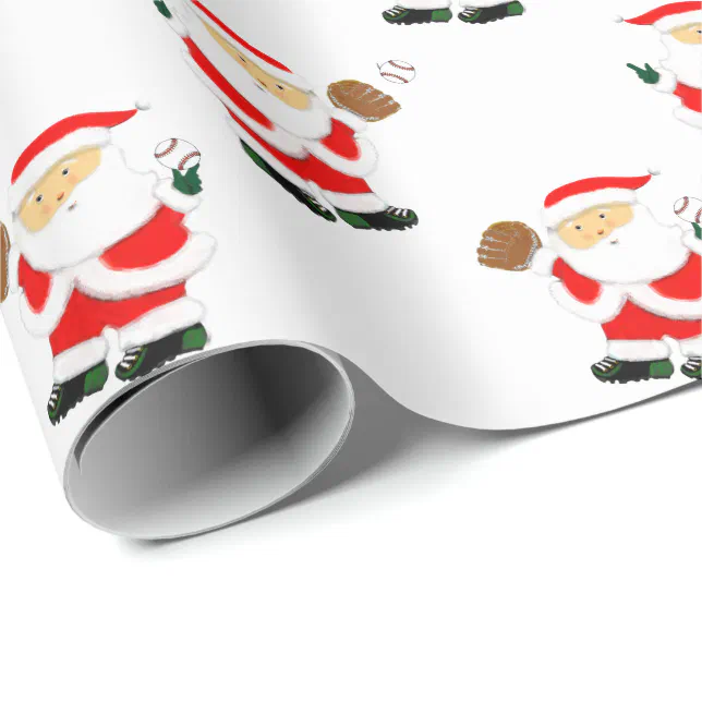 Baseball Christmas Wrapping Paper Zazzle
