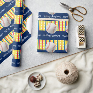 Baseball Christmas Wrapping Paper