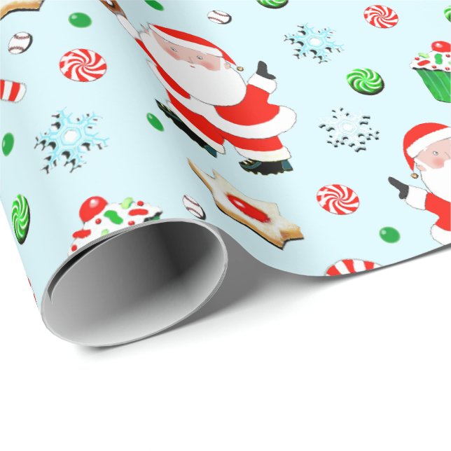 Baseball Christmas Wrapping Paper (Roll Corner)