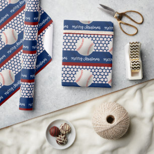 Baseball Christmas Wrapping Paper