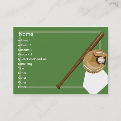 Baseball - Chubby Business Card Template