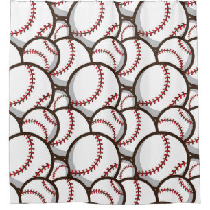 Baseball: Classic Seamless Pattern Shower Curtain