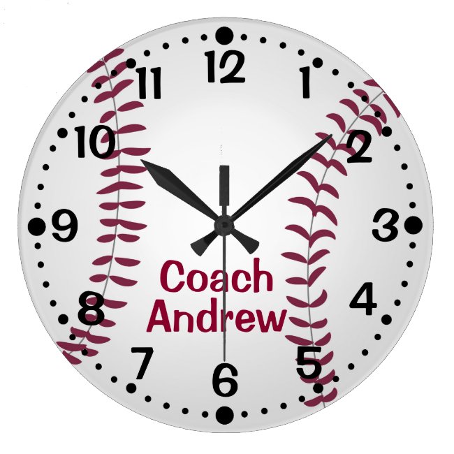 Baseball Clock Personalized Gift for Coach Custom