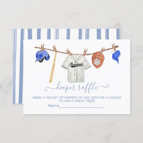 Baseball Clothesline Baby Showe Diaper Raffle card