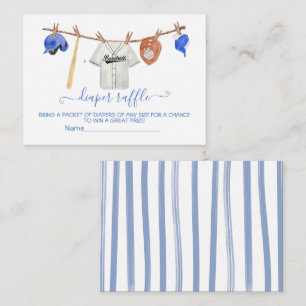 Baseball Clothesline Baby Showe Diaper Raffle card