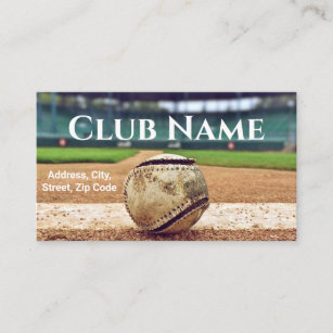 Baseball Club Name Field Landscape Photo Modern Business Card