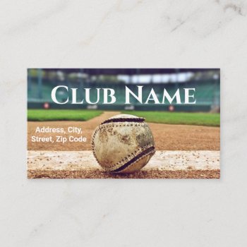 Baseball Club Name Field Landscape Photo Modern Business Card by Sport_Queen at Zazzle